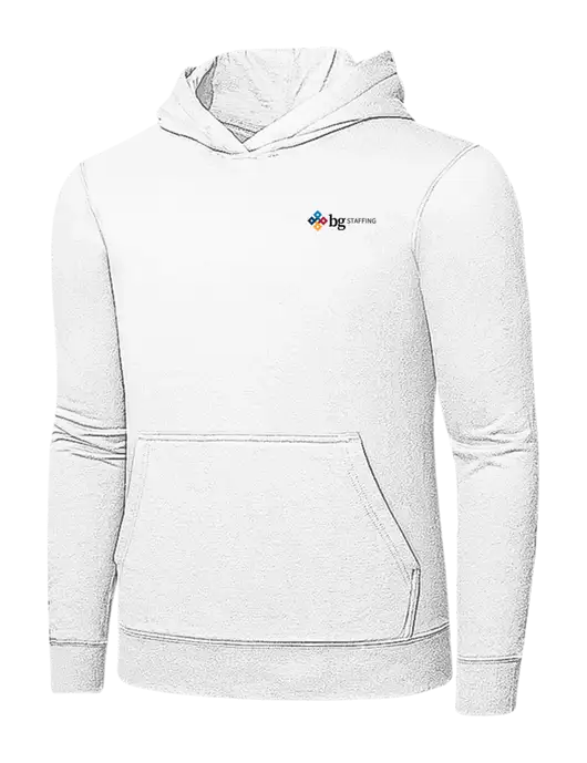 White 7.8 oz Ring Spun Hooded Sweatshirt w/BG Staffing Logo
