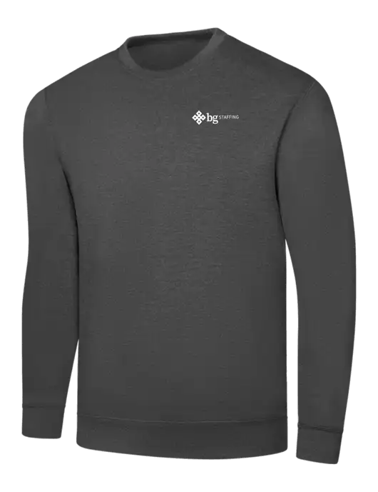 Charcoal 7.8 oz Ring Spun Crew Sweatshirt w/BG Staffing Logo