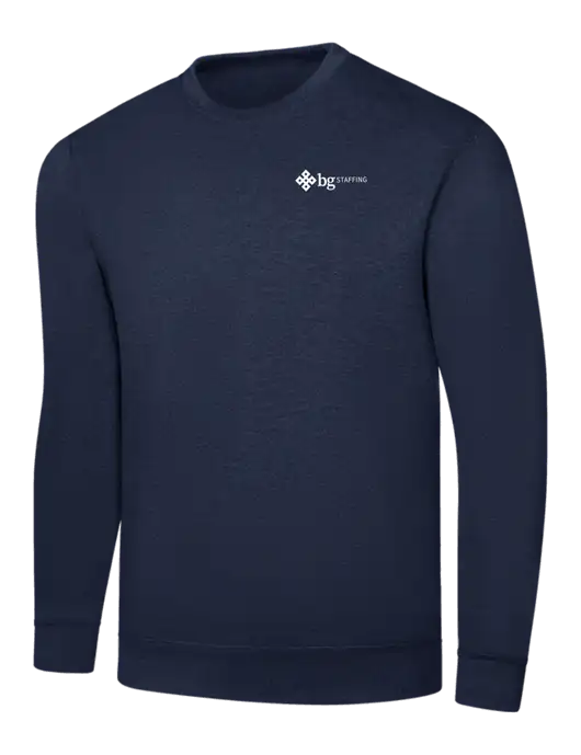 Navy 7.8 oz Ring Spun Crew Sweatshirt w/BG Staffing Logo