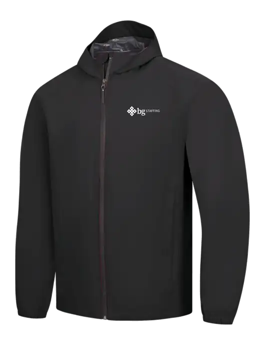 Black Essential Rain Jacket w/BG Staffing Logo