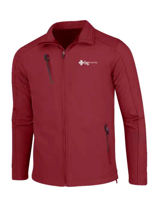 Dark Cardinal Welded Softshell Jacket w/BG Staffing Logo