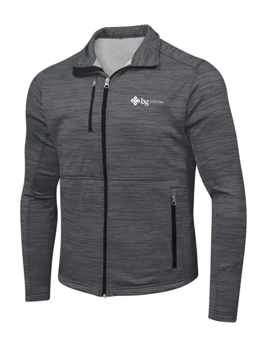 Dark Grey Digi Stripe Fleece Jacket w/BG Staffing Logo