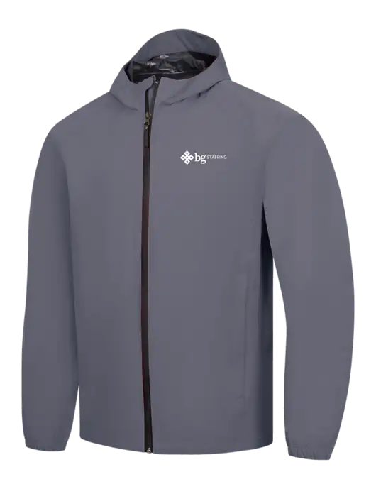 Dark Grey Essential Rain Jacket w/BG Staffing Logo