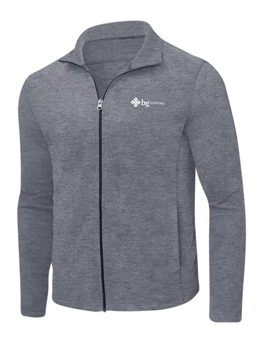 Light Navy Heather Microfleece Full-Zip Jacket w/BG Staffing Logo