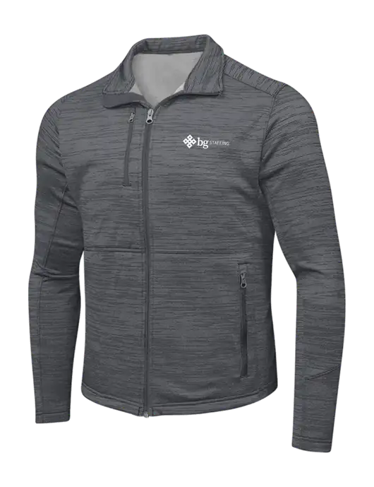 Medium Grey Digi Stripe Fleece Jacket w/BG Staffing Logo