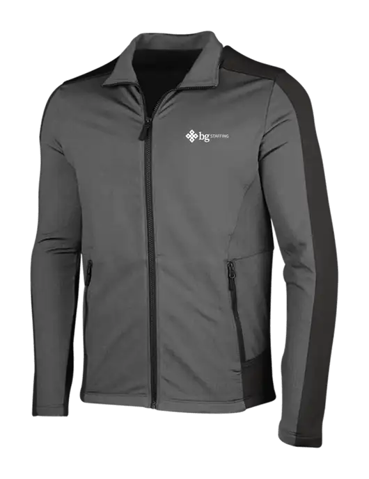 Medium Grey Heather Grid Fleece Jacket w/BG Staffing Logo