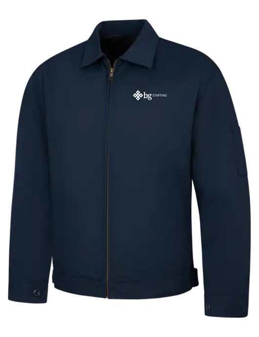 Red Kap Navy Slash Pocket Jacket w/BG Staffing Logo