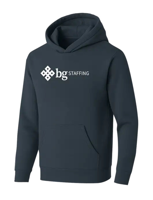 BELLA+CANVAS Dark Grey Sponge Fleece Pullover Hoodie w/BG Staffing Logo