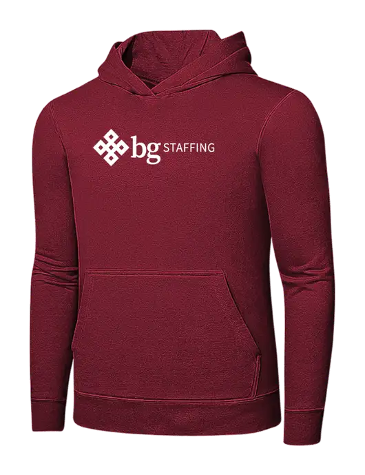 Dark Cardinal 7.8 oz Pullover Hooded Sweatshirt w/BG Staffing Logo