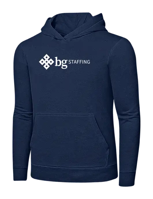 Navy 7.8 oz Ring Spun Hooded Sweatshirt w/BG Staffing Logo