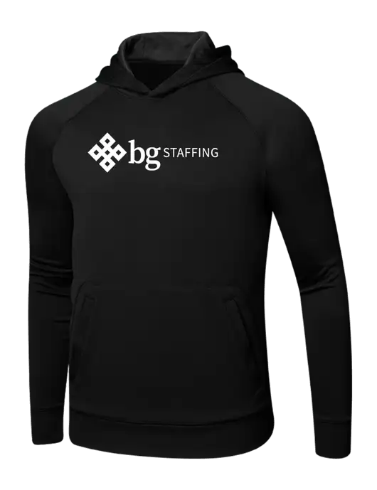 Tech Black Fleece Hooded Sweatshirt w/BG Staffing Logo