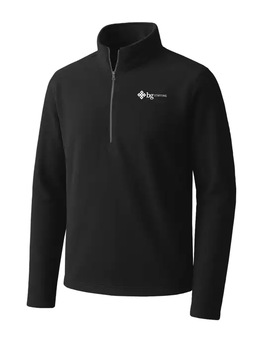 Black Microfleece 1/2 Zip Pullover w/BG Staffing Logo