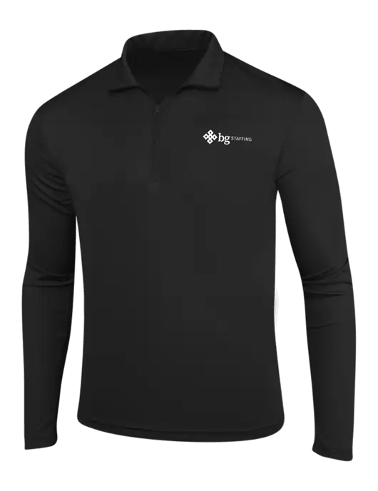 Black PosiCharge Competitor 1/4 Zip Pullover w/BG Staffing Logo