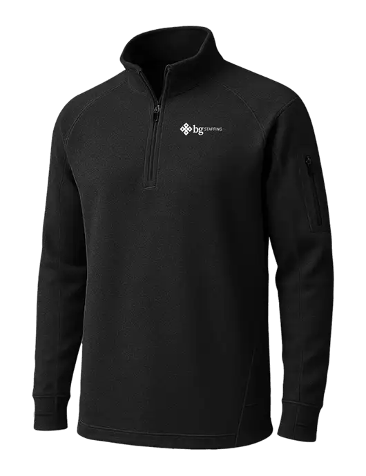 Black Tech Fleece 1/4 Zip Pullover w/BG Staffing Logo