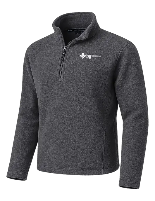 Dark Grey Fleece 1/4-Zip Pullover w/BG Staffing Logo