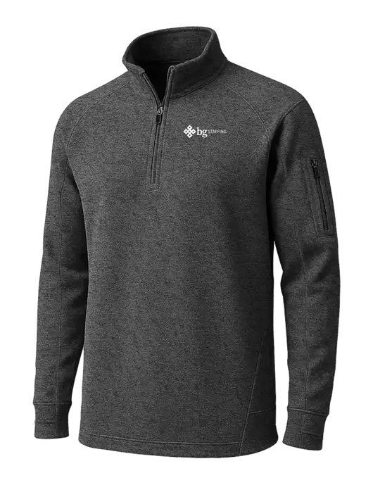 Graphite Heather Tech Fleece 1/4 Zip Pullover w/BG Staffing Logo