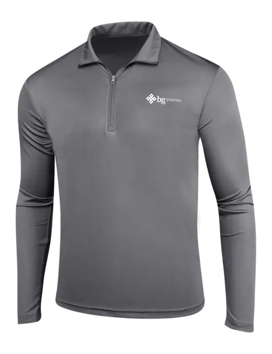 Medium Grey PosiCharge Competitor 1/4 Zip Pullover w/BG Staffing Logo