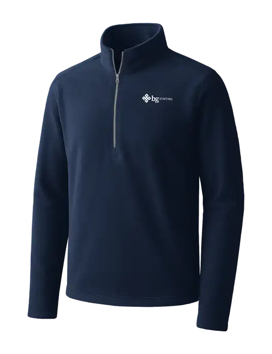 Navy Microfleece 1/2 Zip Pullover w/BG Staffing Logo