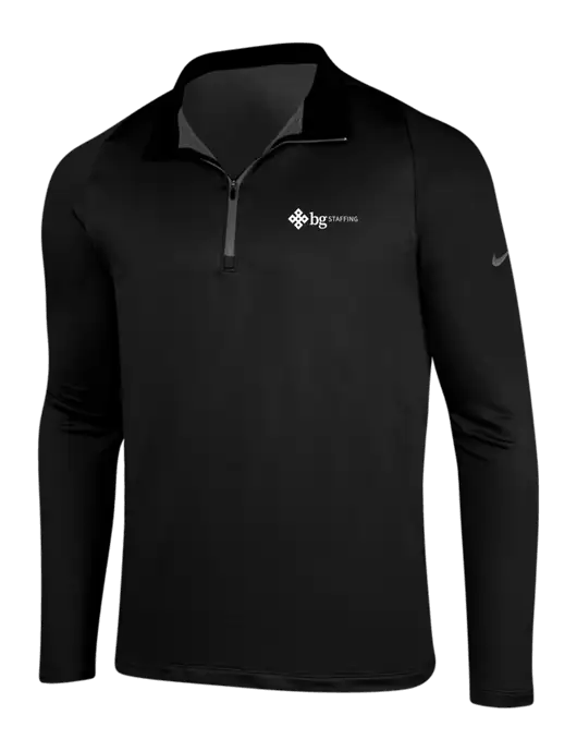 NIKE Black/Dark Grey Dry-Fit Stretch 1/2 Zip Cover-Up w/BG Staffing Logo
