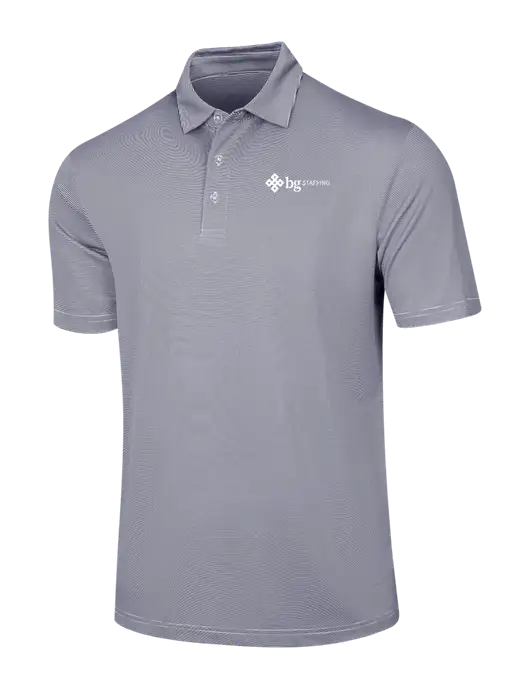 Callaway Navy Fine Line Stripe Polo w/BG Staffing Logo