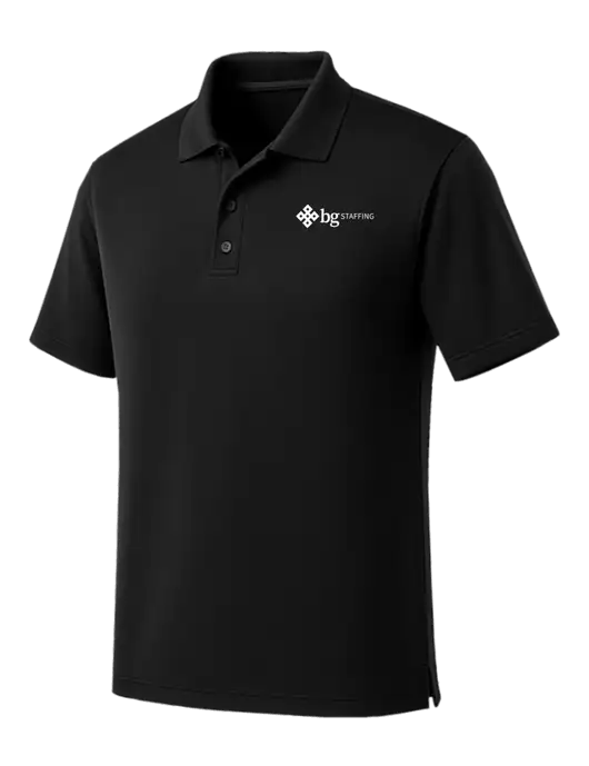 Black Dry Zone UV Micro Mesh Polo w/BG Staffing Logo