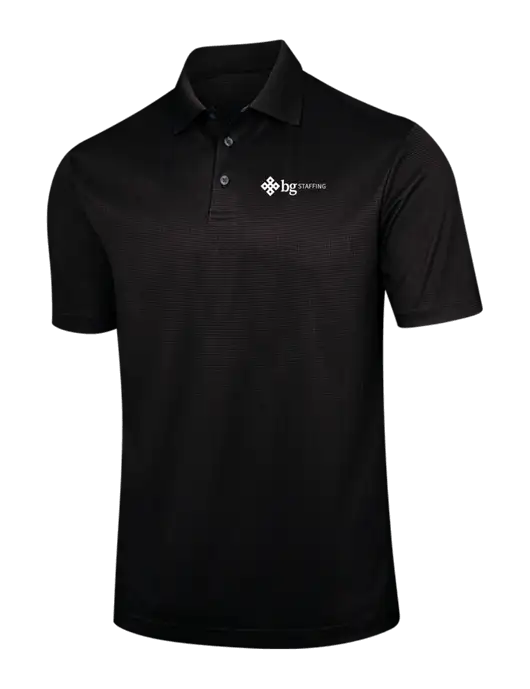 Black Performance Fine Jacquard Polo w/BG Staffing Logo