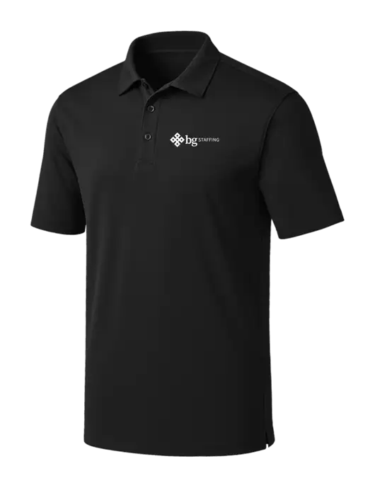 Black Silk Touch Performance Polo w/BG Staffing Logo