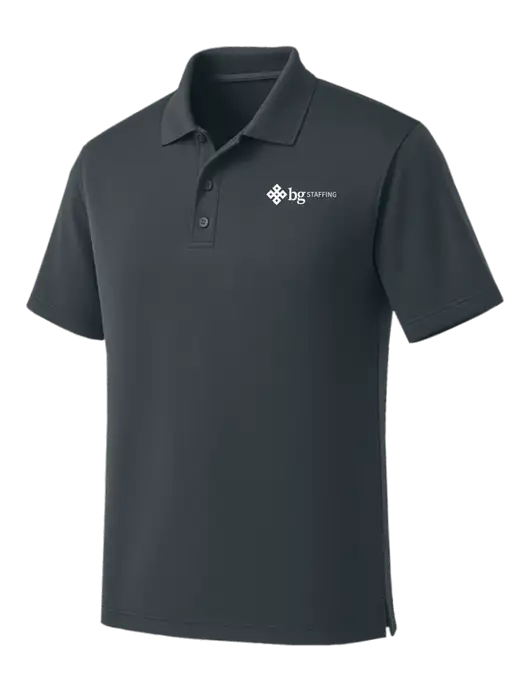 Dark Grey Dry Zone UV Micro Mesh Polo w/BG Staffing Logo