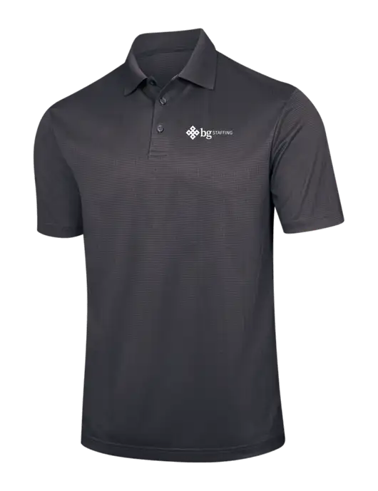 Dark Grey Performance Fine Jacquard Polo w/BG Staffing Logo