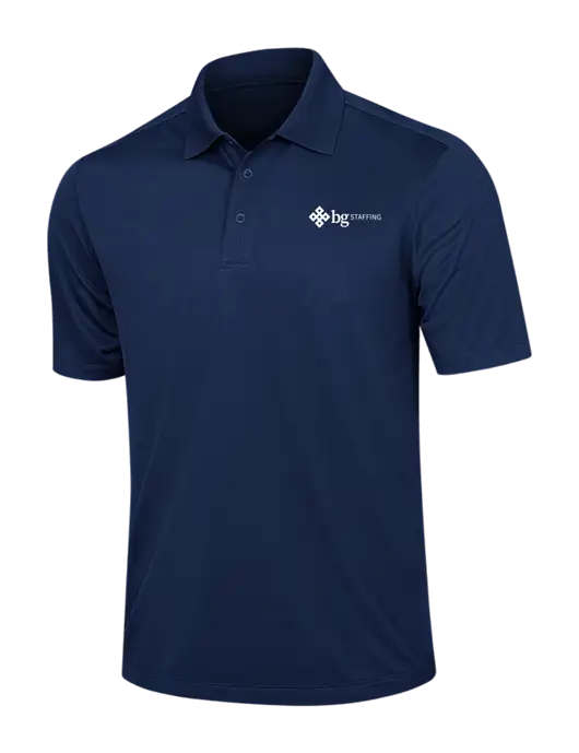 Dark Navy Diamond Textured Jacquard Polo w/BG Staffing Logo