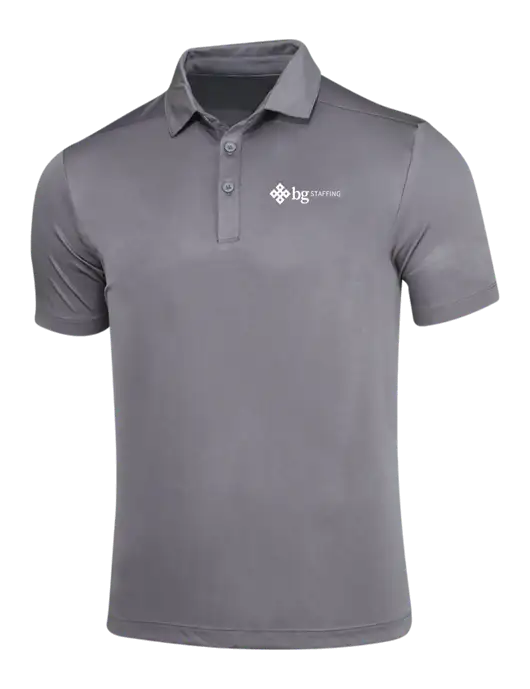 Dark Smoke Grey Posi-UV Pro Polo w/BG Staffing Logo
