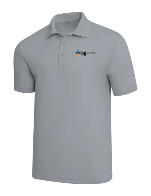 Light Grey PosiCharge RacerMesh Polo w/BG Staffing Logo