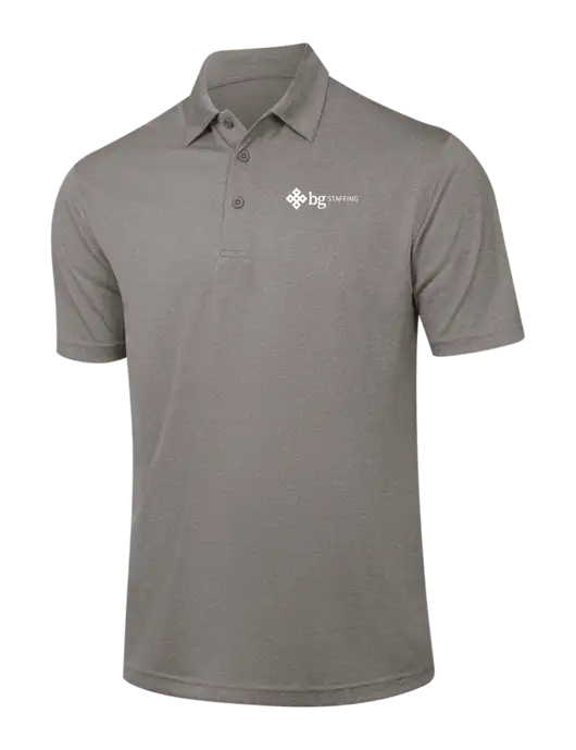 Medium Grey Heather Contender Polo w/BG Staffing Logo