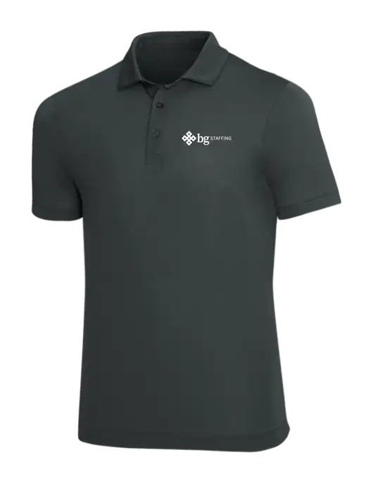 Mercer+Mettle Dark Grey Stretch Jersey Polo w/BG Staffing Logo