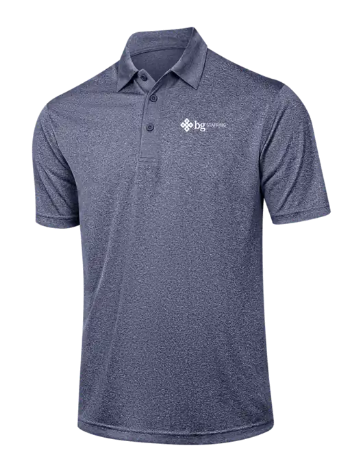 Navy Heather Contender Polo w/BG Staffing Logo