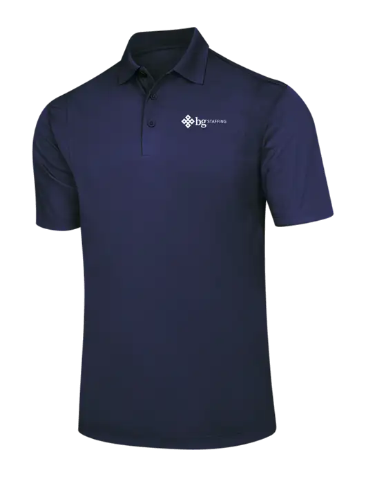 Navy Micropique Sport-Wick Polo w/BG Staffing Logo