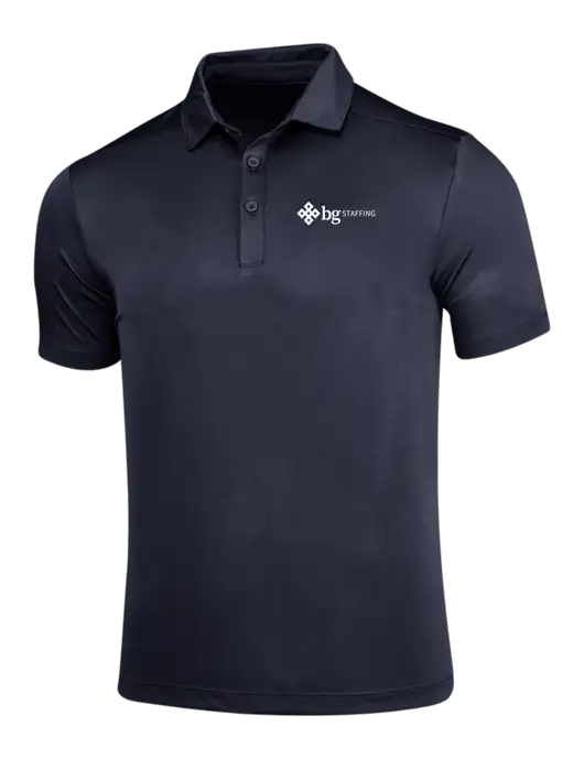 Navy Posi-UV Pro Polo w/BG Staffing Logo