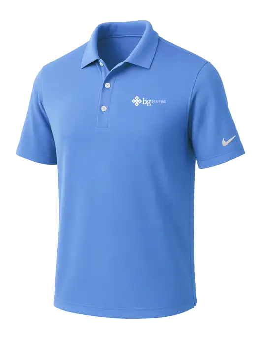 NIKE Carolina Blue Dri-Fit Micro Pique Polo w/BG Staffing Logo