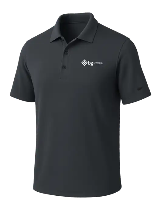 NIKE Dark Grey Dri-Fit Micro Pique Polo w/BG Staffing Logo