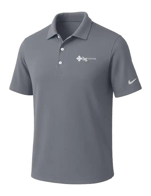 NIKE Medium Grey Dri-Fit Micro Pique Polo w/BG Staffing Logo