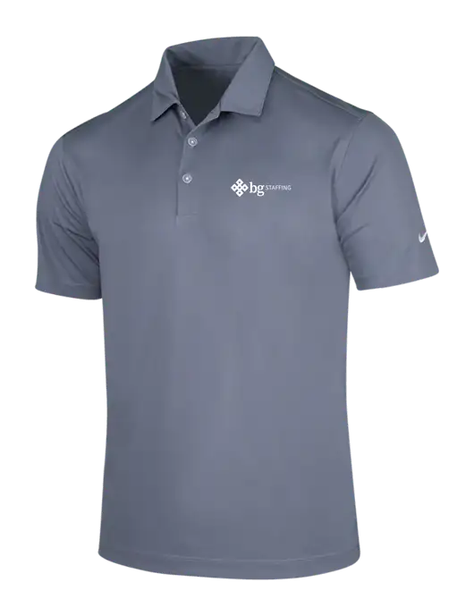 NIKE Medium Grey Dri-Fit Vertical Mesh Polo w/BG Staffing Logo