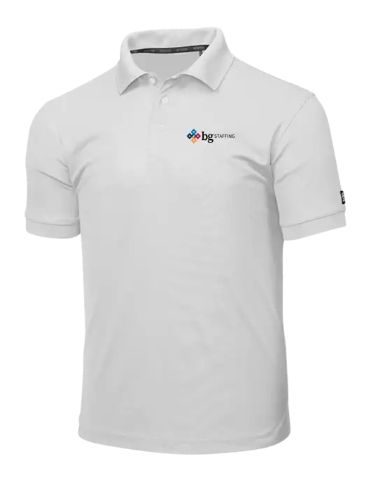 OGIO Bright White Caliber 2.0 Polo w/BG Staffing Logo