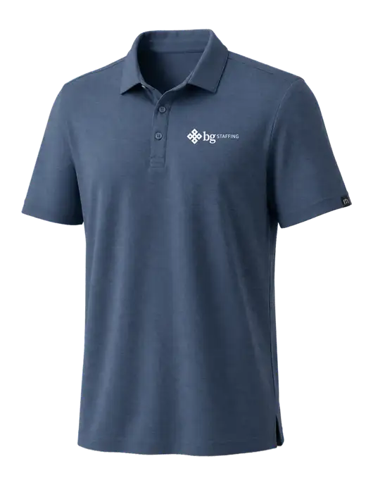 TravisMathew Dark Slate Blue Coto Performance Polo w/BG Staffing Logo