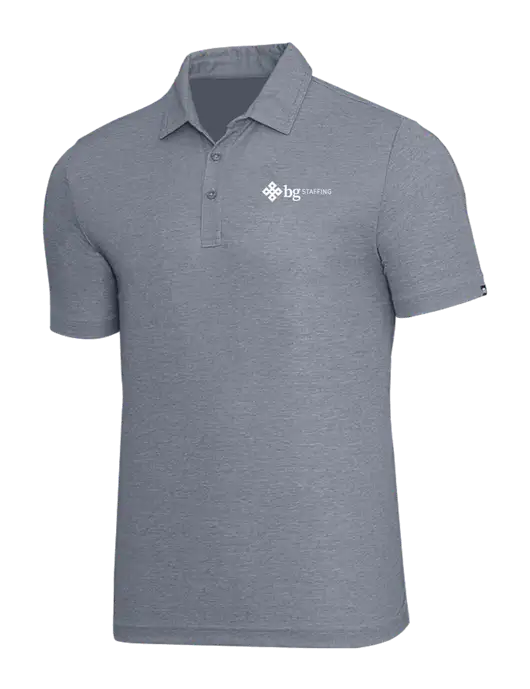 TravisMathew Navy Heather Oceanside Polo w/BG Staffing Logo