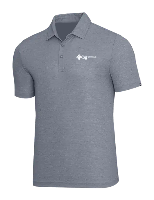 TravisMathew Navy Heather Oceanside Polo w/BG Staffing Logo