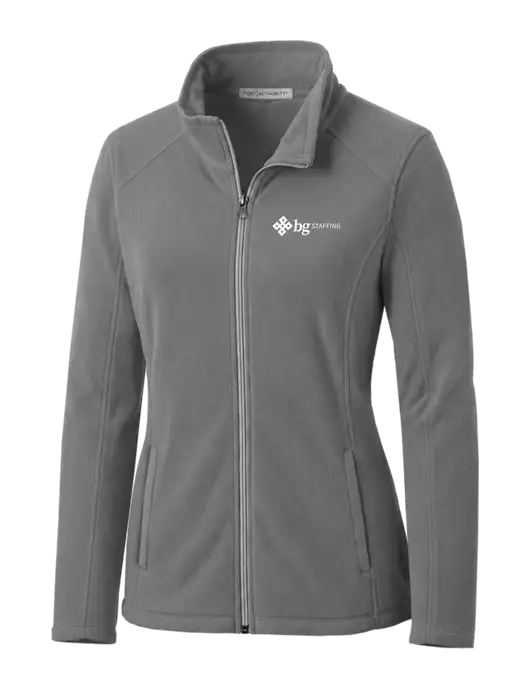 Medium Grey Womens Microfleece Jacket w/BG Staffing Logo