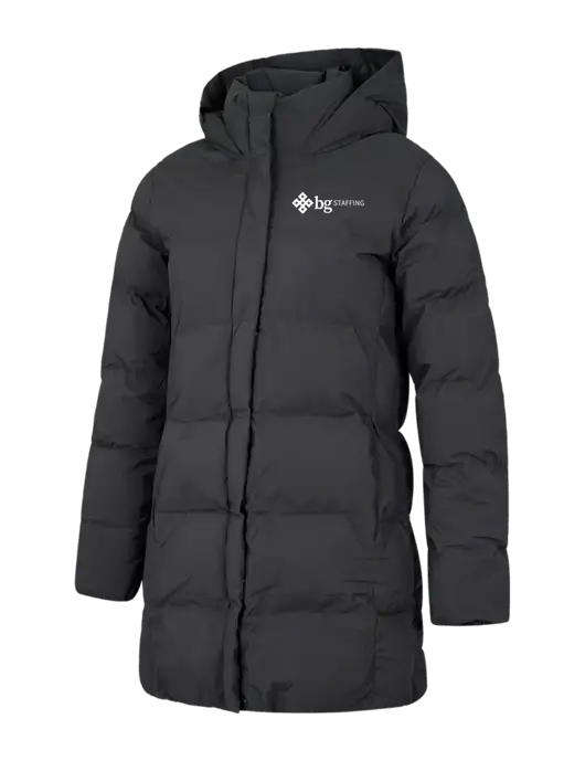Mercer+Mettle Womens Dark Grey Puffy Parka  w/BG Staffing Logo