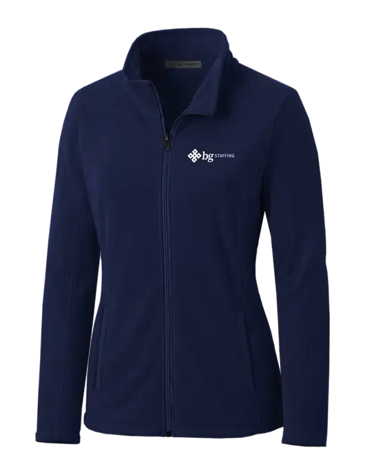 Navy Womens Microfleece Jacket w/BG Staffing Logo