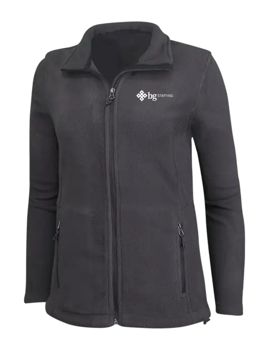 Womens Fleece Dark Grey Jacket w/BG Staffing Logo