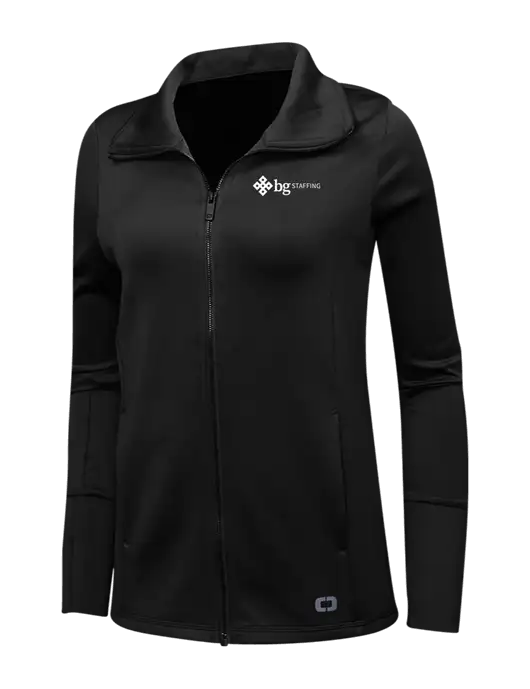 OGIO Black Womens Endurance Modern Performance Full-Zip w/BG Staffing Logo